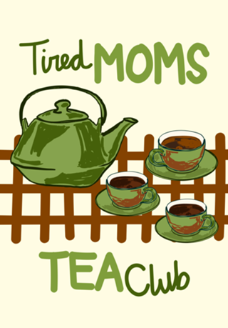 Clube do Chá de Mãe Cansada Vintage Ilustração