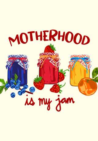 Motherhood Is My Jam Cute Vintage Mom Fruit