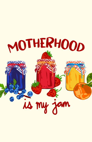 Motherhood Is My Jam Cute Vintage Mom Fruit