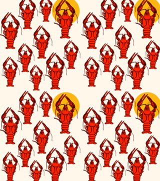 Crawfish Sunset Coastal Retro Seafood Aesthetic