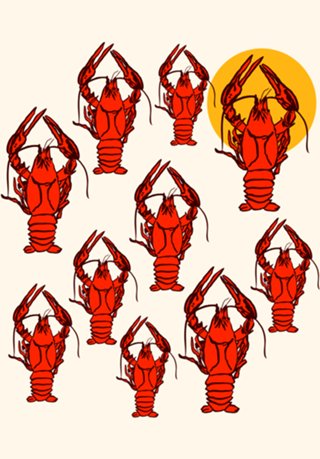 Crawfish Sunset Coastal Retro Seafood Aesthetic