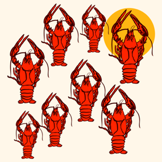 Crawfish Sunset Coastal Retro Seafood Aesthetic