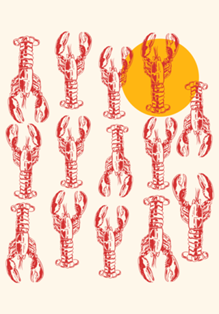 Retro Lobster Sunset Coastal Aesthetic