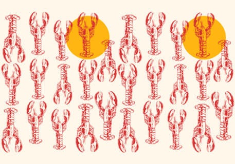 Retro Lobster Sunset Coastal Aesthetic