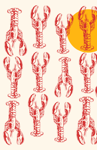 Retro Lobster Sunset Coastal Aesthetic