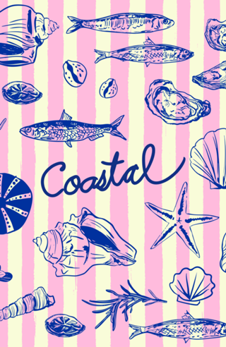 Costeira Listras Rosa Conchas Sardinha Ostras