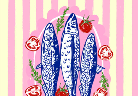 Sardinhas e Tomates Listras Rosa de Verão