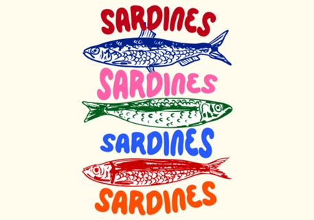 Sardinhas Coloridas Arte Costeira Mediterrânea
