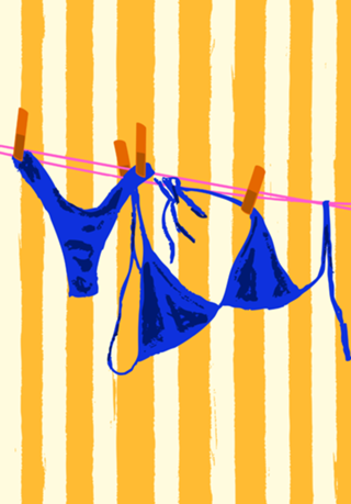 Maiô Listrado Amarelo Retrô Vibes de Verão