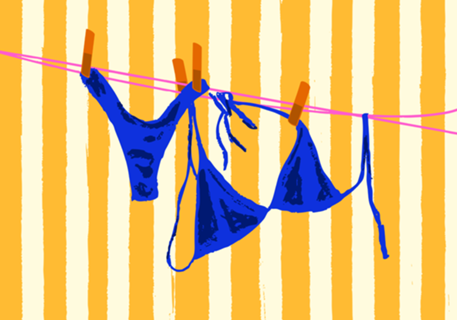 Maiô Listrado Amarelo Retrô Vibes de Verão