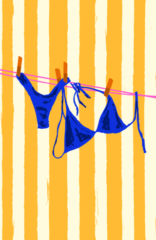 Maiô Listrado Amarelo Retrô Vibes de Verão