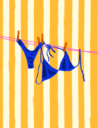 Maiô Listrado Amarelo Retrô Vibes de Verão