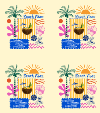 Mediterrâneo Litoral Praia Verão Patchwork Vibes