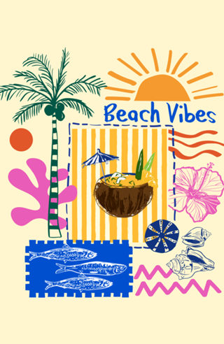 Mediterrâneo Litoral Praia Verão Patchwork Vibes