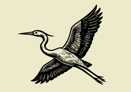 Garça em Xilogravura