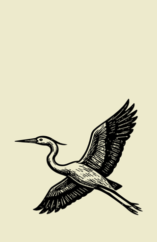 Garça em Xilogravura
