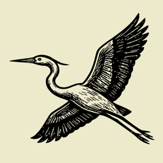 Garça em Xilogravura