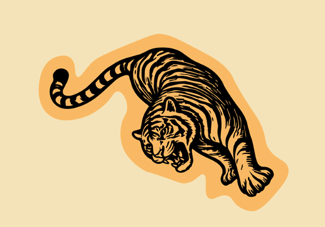 Tigre em Xilogravura