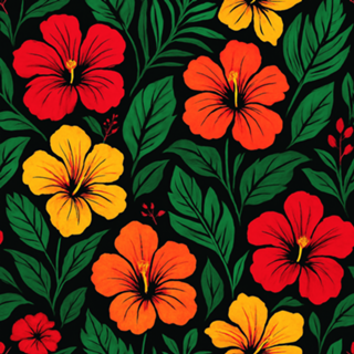 Hibiscos Tropicais Floral Vibrante Havaiano