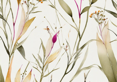 Flores em Aquarela – Estampa Delicada