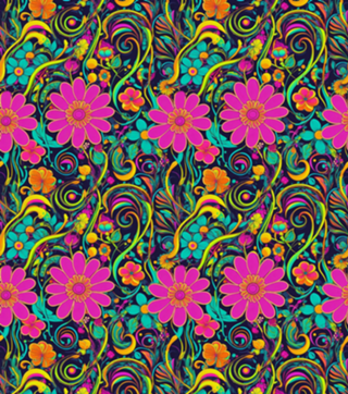 Floral Psicodélico em Cores Vibrantes