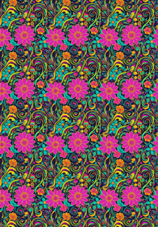 Floral Psicodélico em Cores Vibrantes