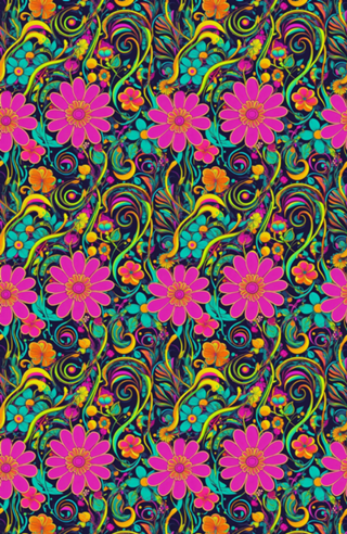 Floral Psicodélico em Cores Vibrantes
