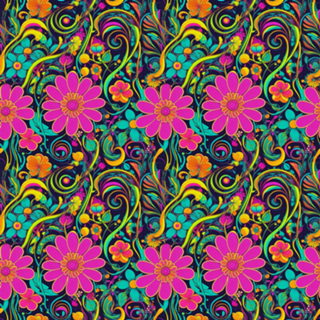 Floral Psicodélico em Cores Vibrantes