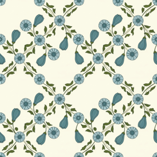 Elegância Floral Azul e Verde