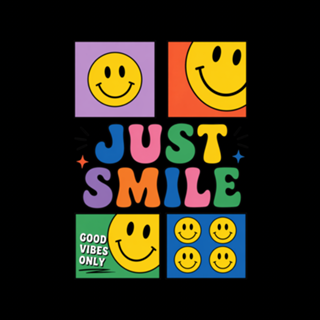 Just Smile Smiley Retrô Vibes Positivas