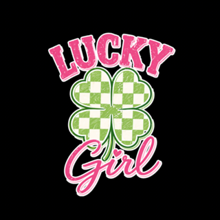 Lucky Girl Trevo Estilo Retrô Cute Vibes