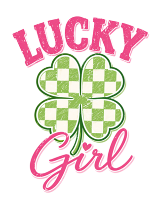 Lucky Girl Trevo Estilo Retrô Cute Vibes