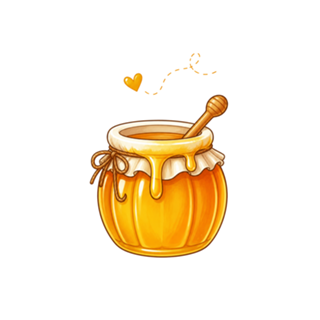 Pote de Mel Kawaii Cute Honey Jar Love