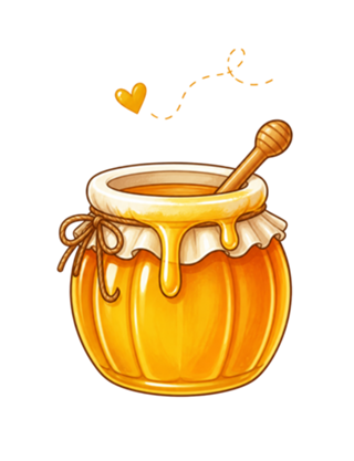 Pote de Mel Kawaii Cute Honey Jar Love