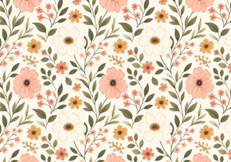 Estampa Floral Vintage Romântica Seamless