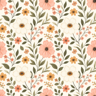 Estampa Floral Vintage Romântica Seamless