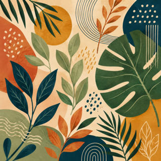 Estampa Tropical Botânica Boho Moderna