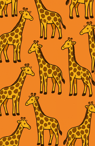Girafas - fundo laranja