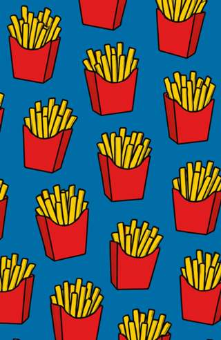 Batata Frita - fundo azul
