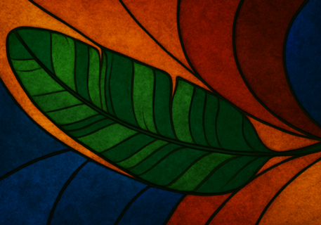 Vitral Folha de Bananeira