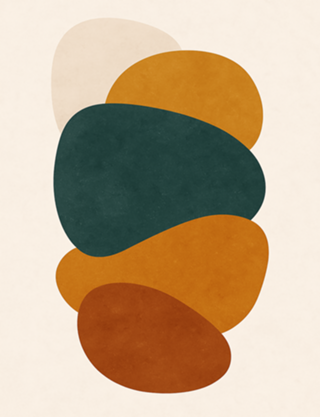 Arte Abstrata Minimalista com Formas