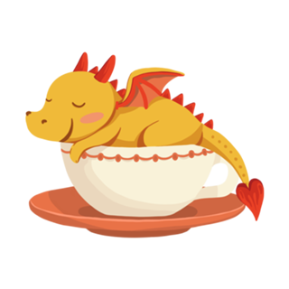 Dragão Dorminhoco na xícara de café