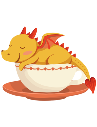 Dragão Dorminhoco na xícara de café