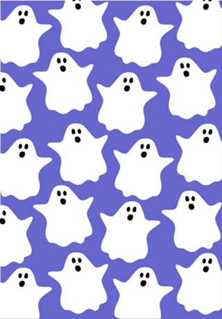 Padrão de Fantasmas em Fundo Roxo