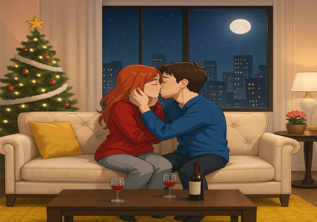 Noite romântica - Ilustração de casal