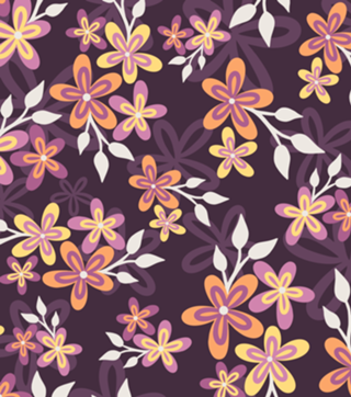 Floral Roxo e Alaranjados