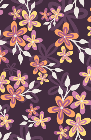 Floral Roxo e Alaranjados