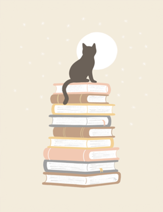 Gato e livros