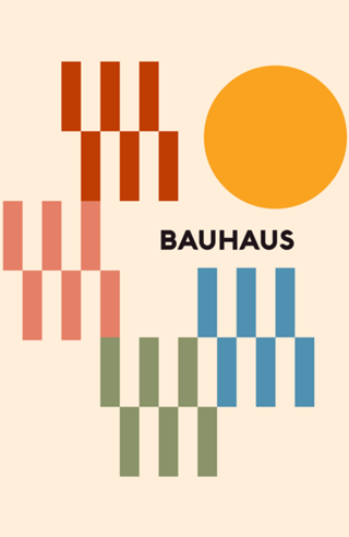 Ilustração Bauhaus Retro e Colorida