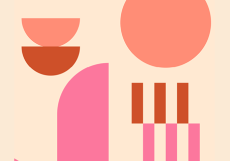 Ilustração Coquette Bauhaus Rosa